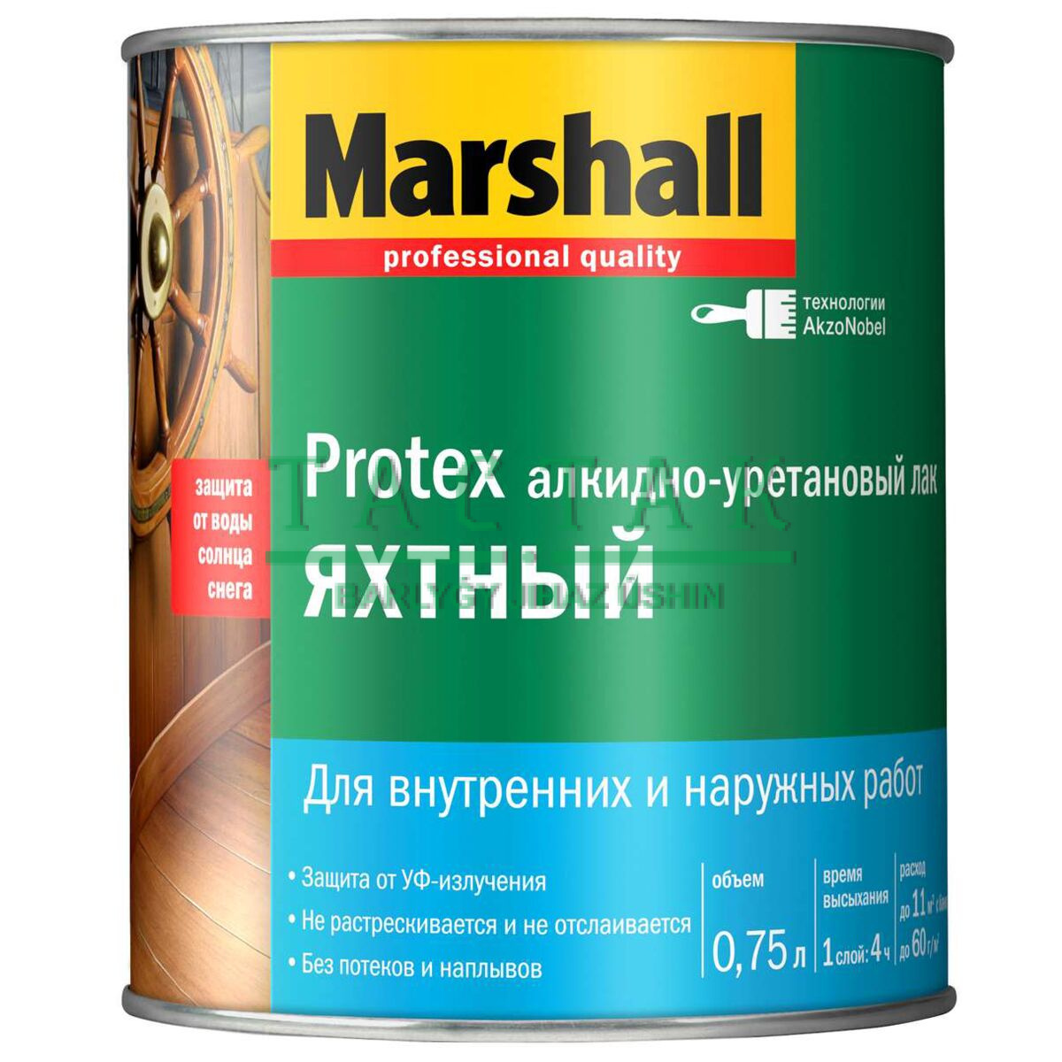 Лак PROTEX Яхтный полуматовый 0,75л.