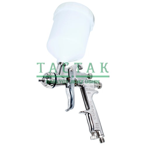 Краскапульт пок-ый Walcom SLIM S HTE SR 1.5 для грунтов и красок, верхний пластиковый бачок 0.68л бе